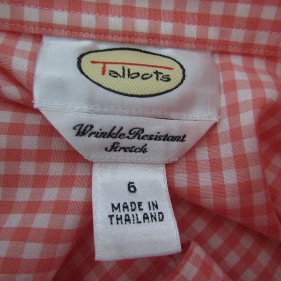 Talbots Vintage Top 6 Orange Plaid Preppy Coastal Grandma Classic Business - Picture 8 of 9